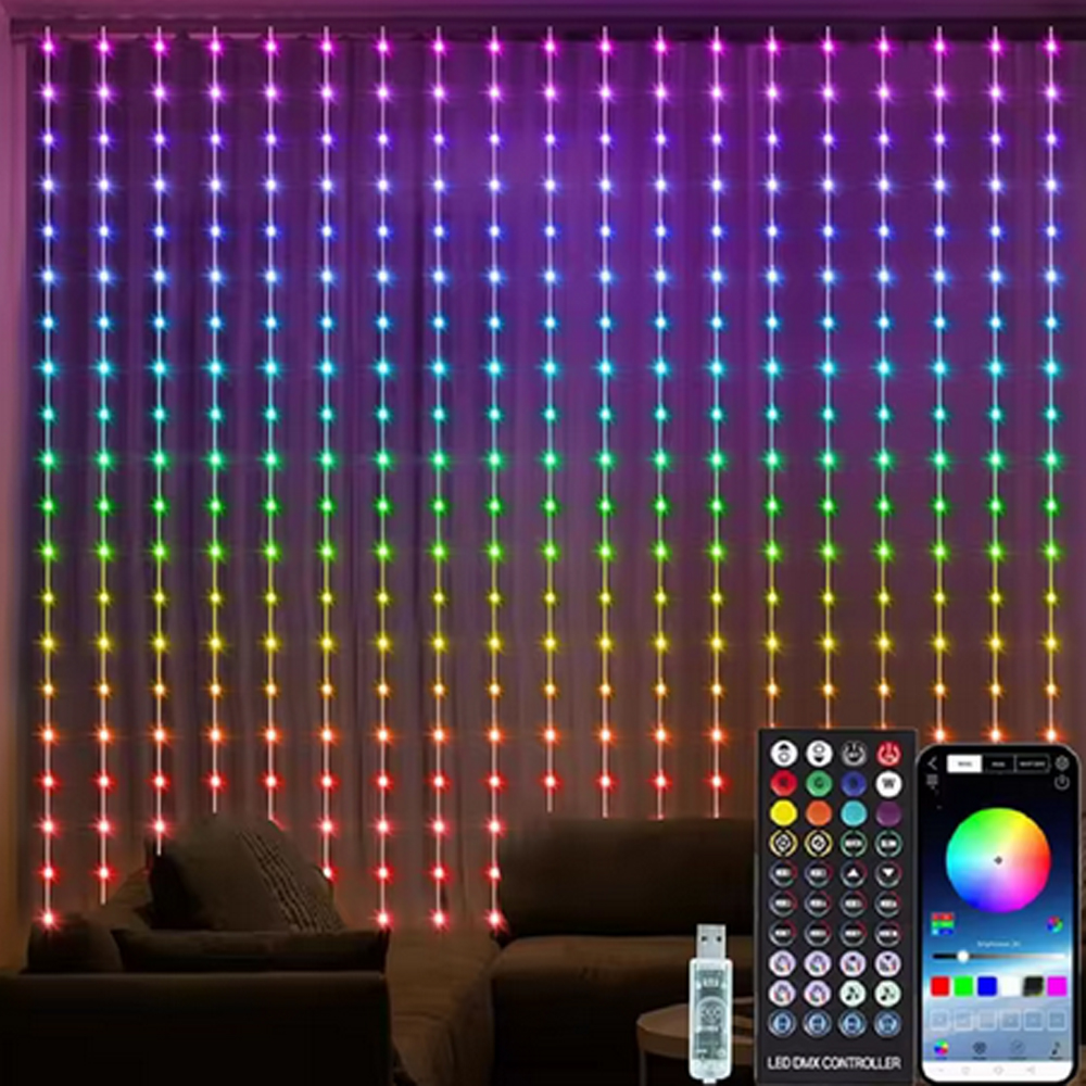 3M RGB Smart LED Curtain Light - Lighting Decoration For Wedding のレビューと価格