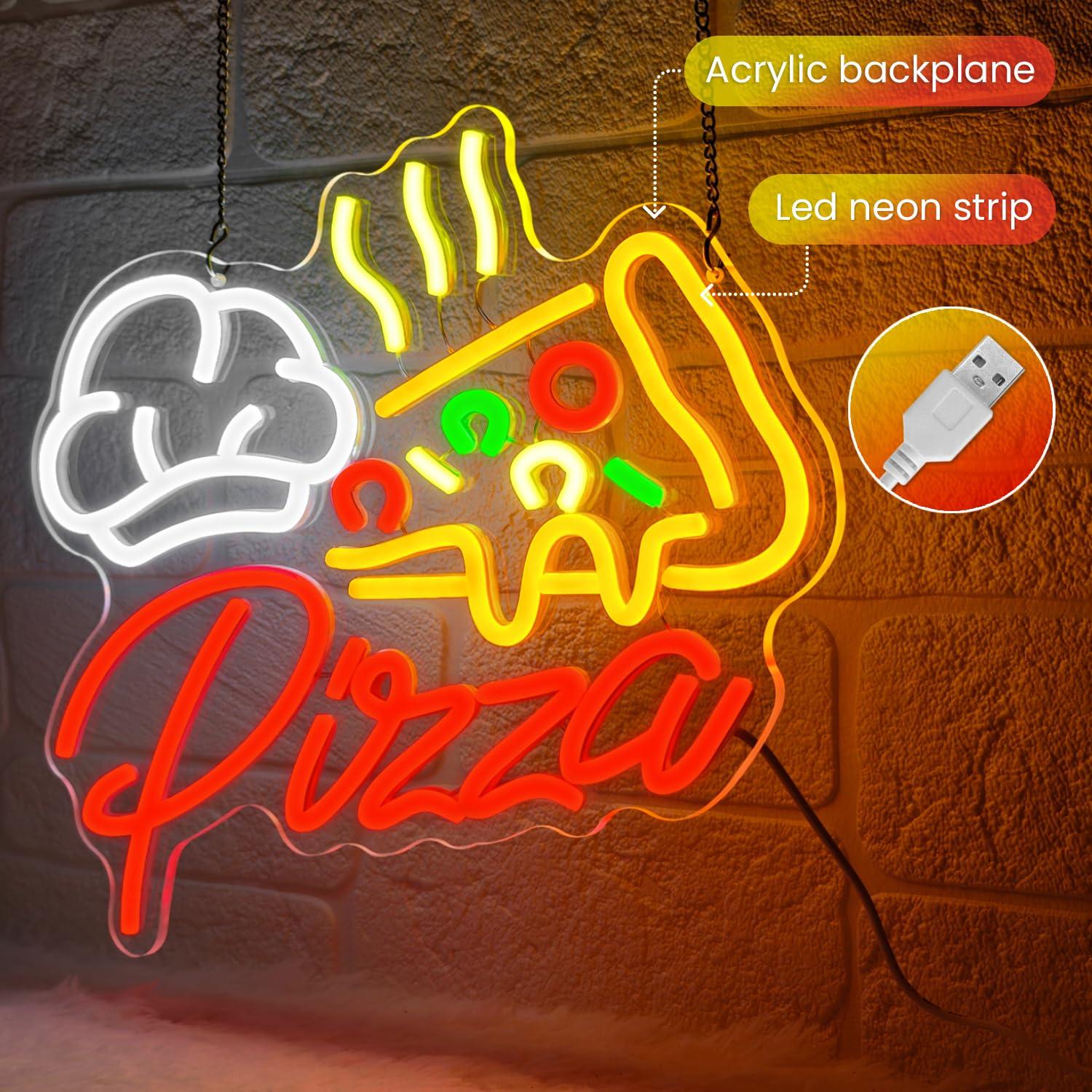 Pizza Neon Sign Colorful Pizza - Restaurant Lighting Decoration のレビューと価格