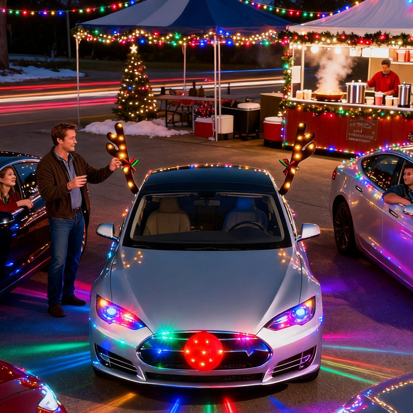 Car Reindeer Antlers with Nose - Up Lighting Decor のレビューと価格