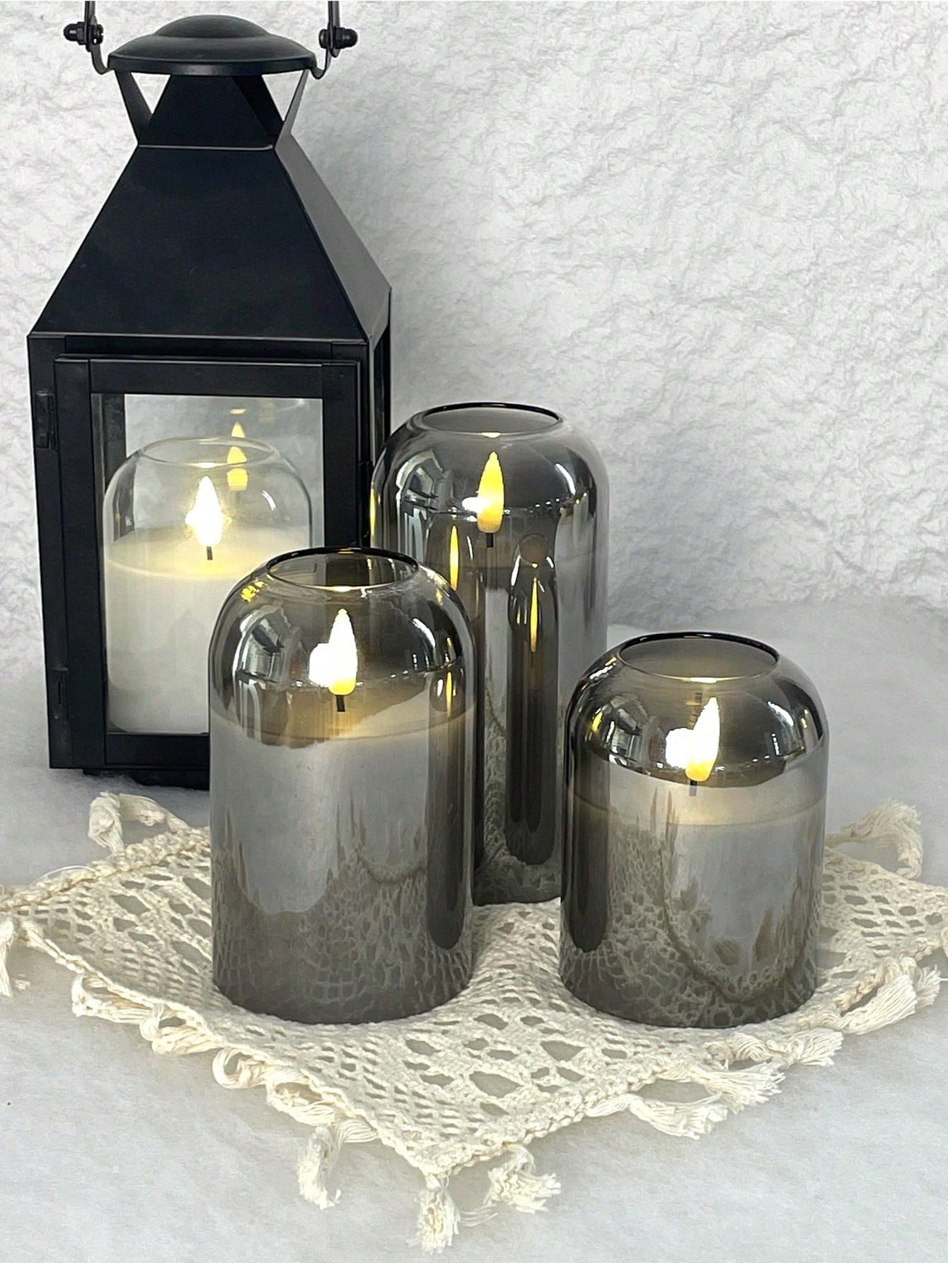 3 Pack Grey Flameless LED Cand - Decor Lighting Pack のレビューと価格